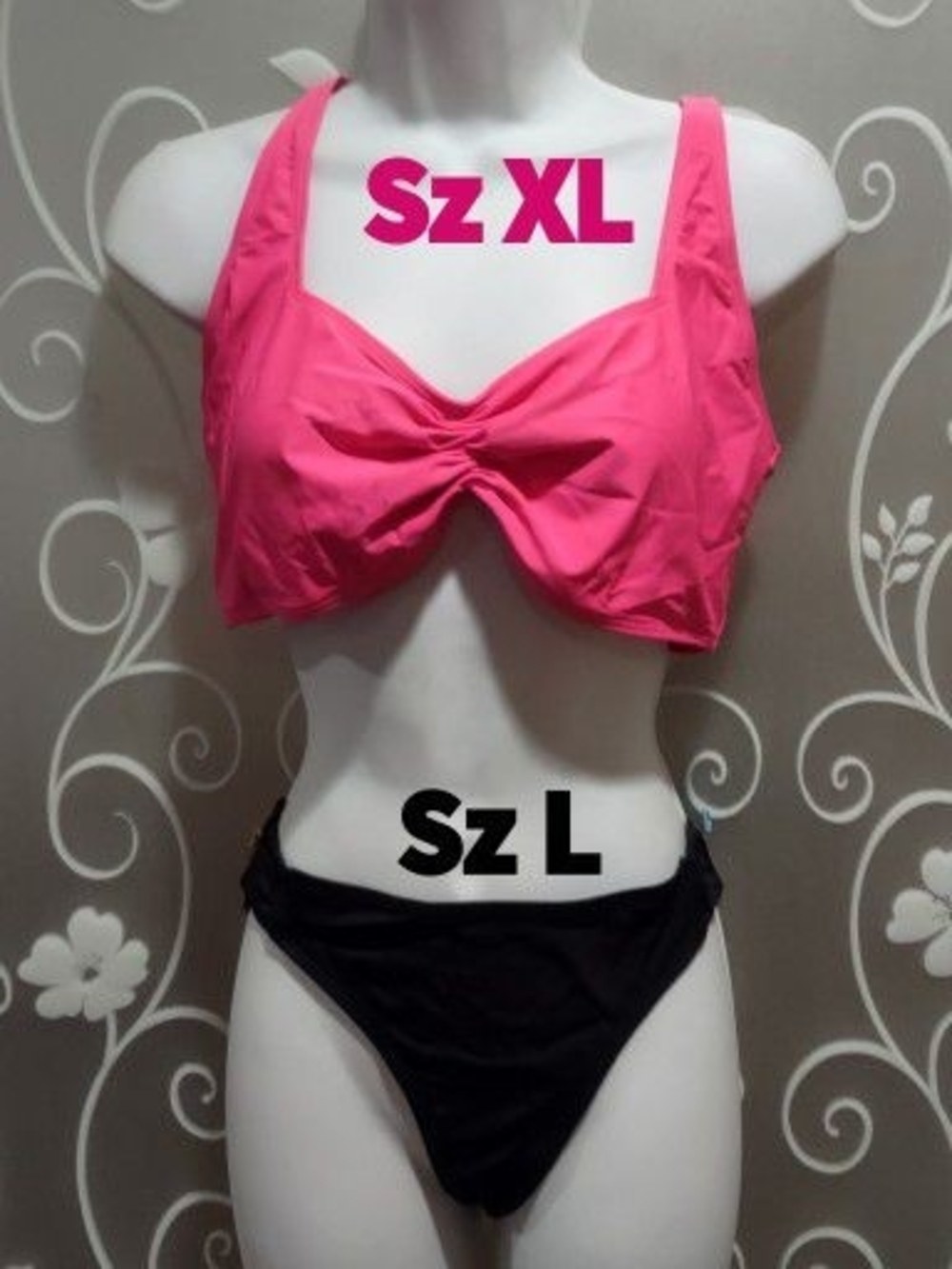 WOMENS HOT PINK & BLACK BIKINI SZ XL/L (UNUSED)